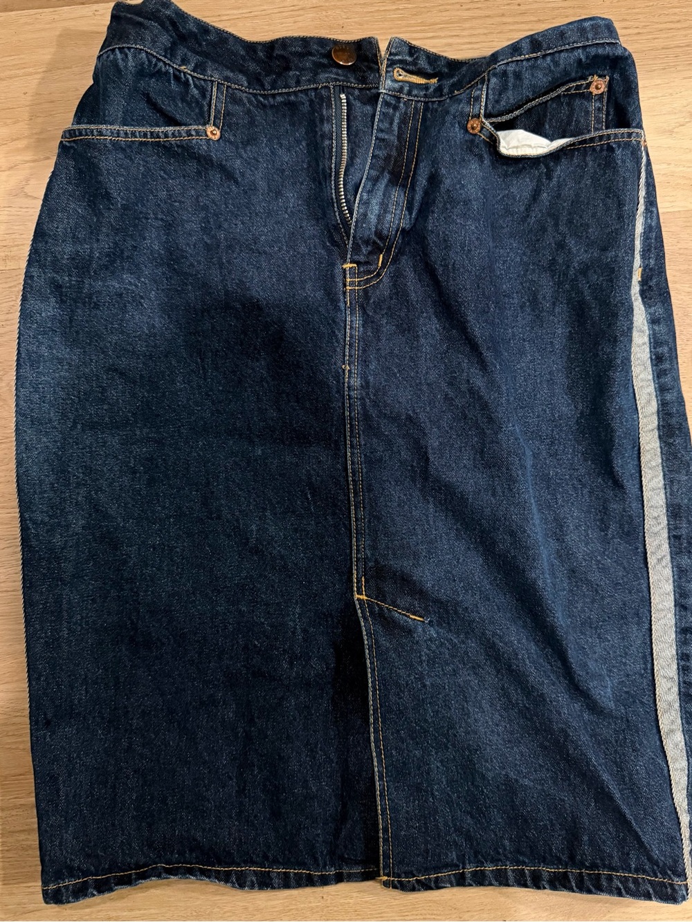 Women’s Dark Blue Denim Jeans Skirt - Classic Casual
